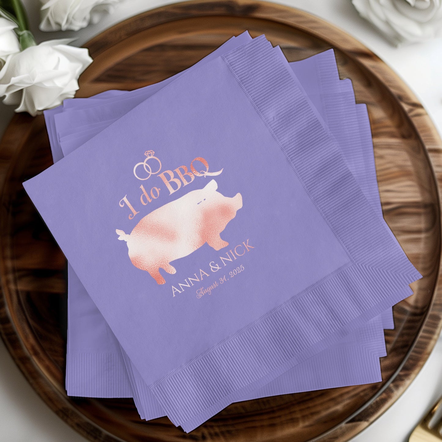 Custom I Do BBQ Wedding Napkins Personalized Party Product