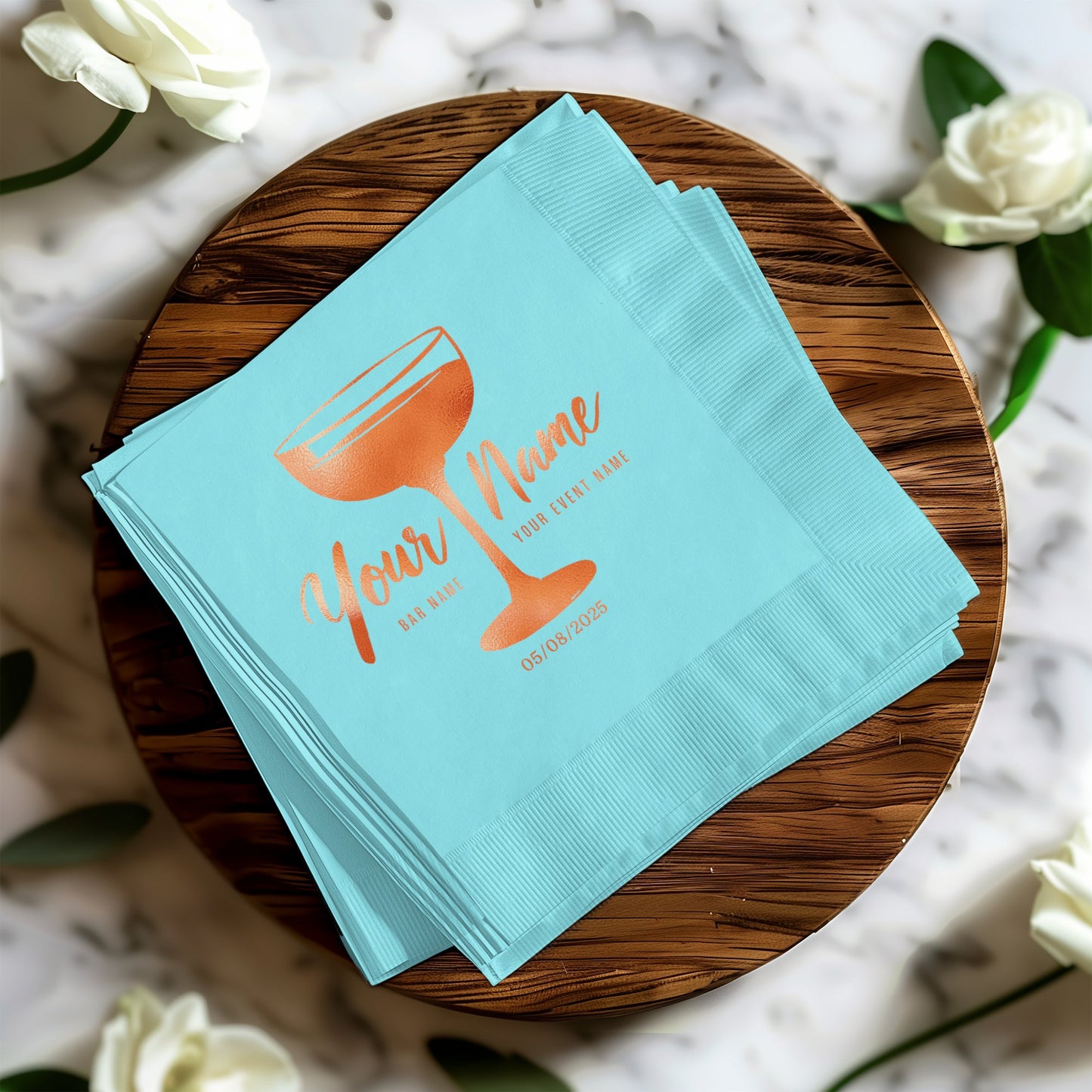 Personalized Custom Engraved Beverage Napkin product