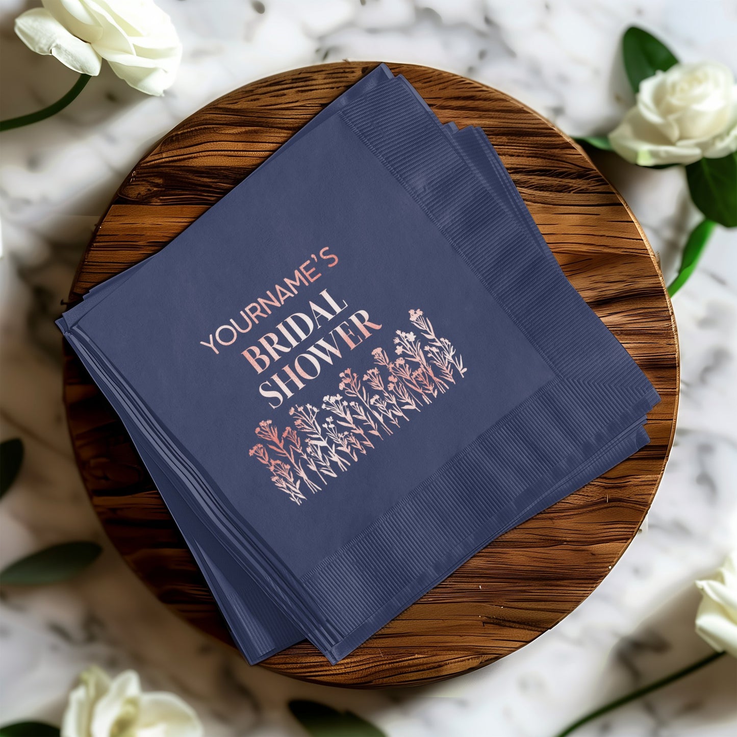 Personalized Floral Bridal Shower Napkins product