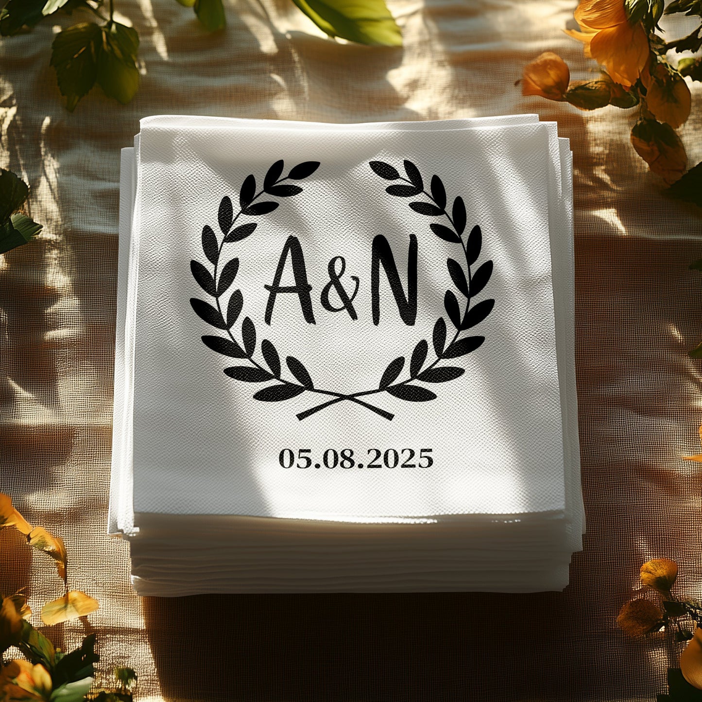 Custom Wedding Date Monogram Initials Napkin product
