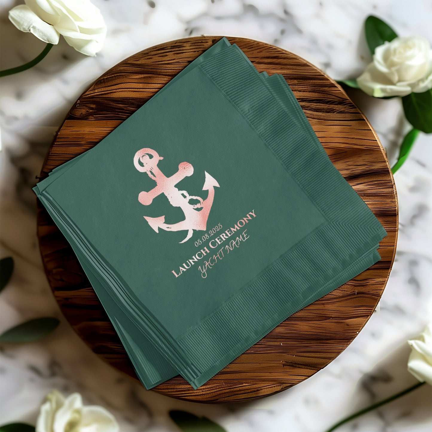 Launch Ceremony Yacht Name Printed Napkin product type