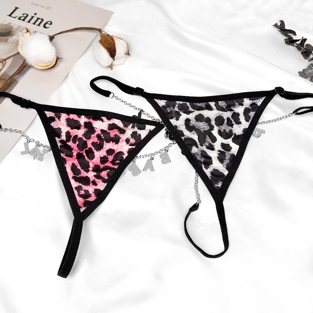 Leopard Patterned Personalized Thong