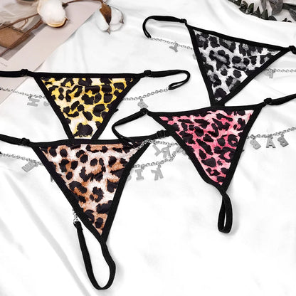 Leopard Patterned Personalized Thong