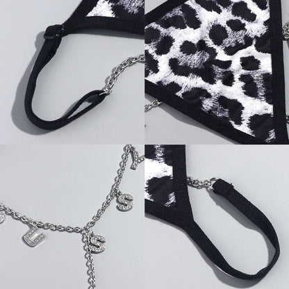 Leopard Patterned Personalized Thong