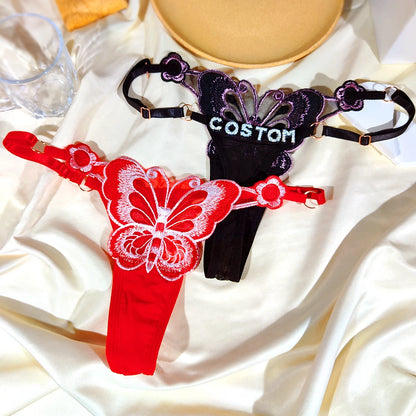 Custom Name Butterfly Thong