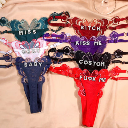 Custom Name Butterfly Thong