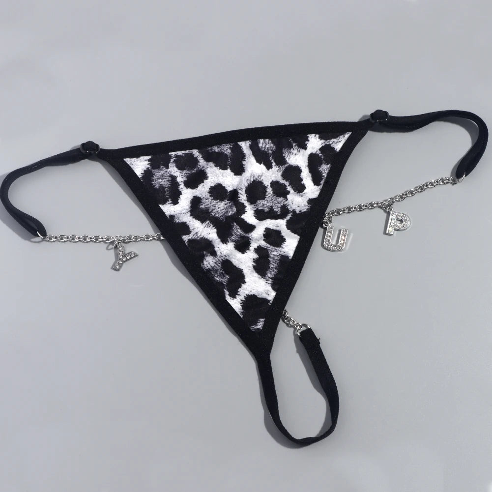 Leopard Patterned Personalized Thong