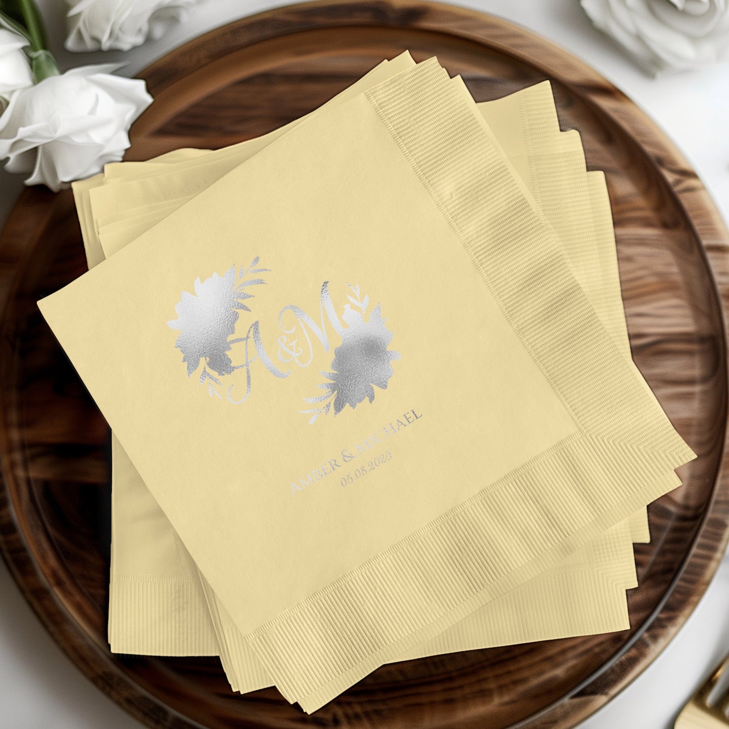 Elegant Personalized Monogram Wedding Napkin product