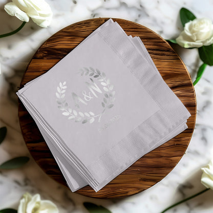 Personalized Monogram and Date Printed Napkins product
