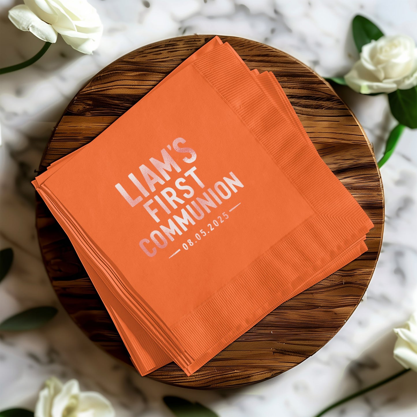 Liam's First Communion Custom Date Napkin product