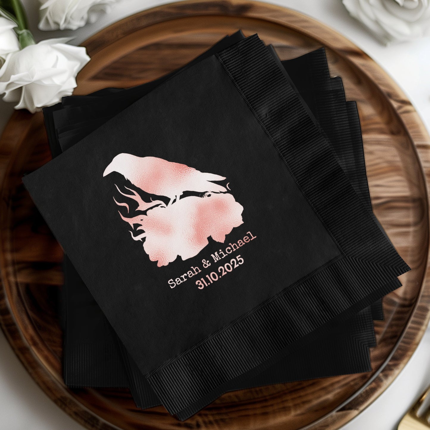 Personalized Wedding Crow Design Napkin Product