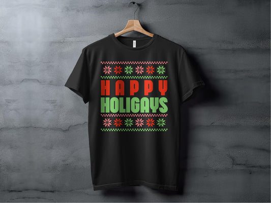 Festive Happy Holigays Graphic Tees T-Shirt product