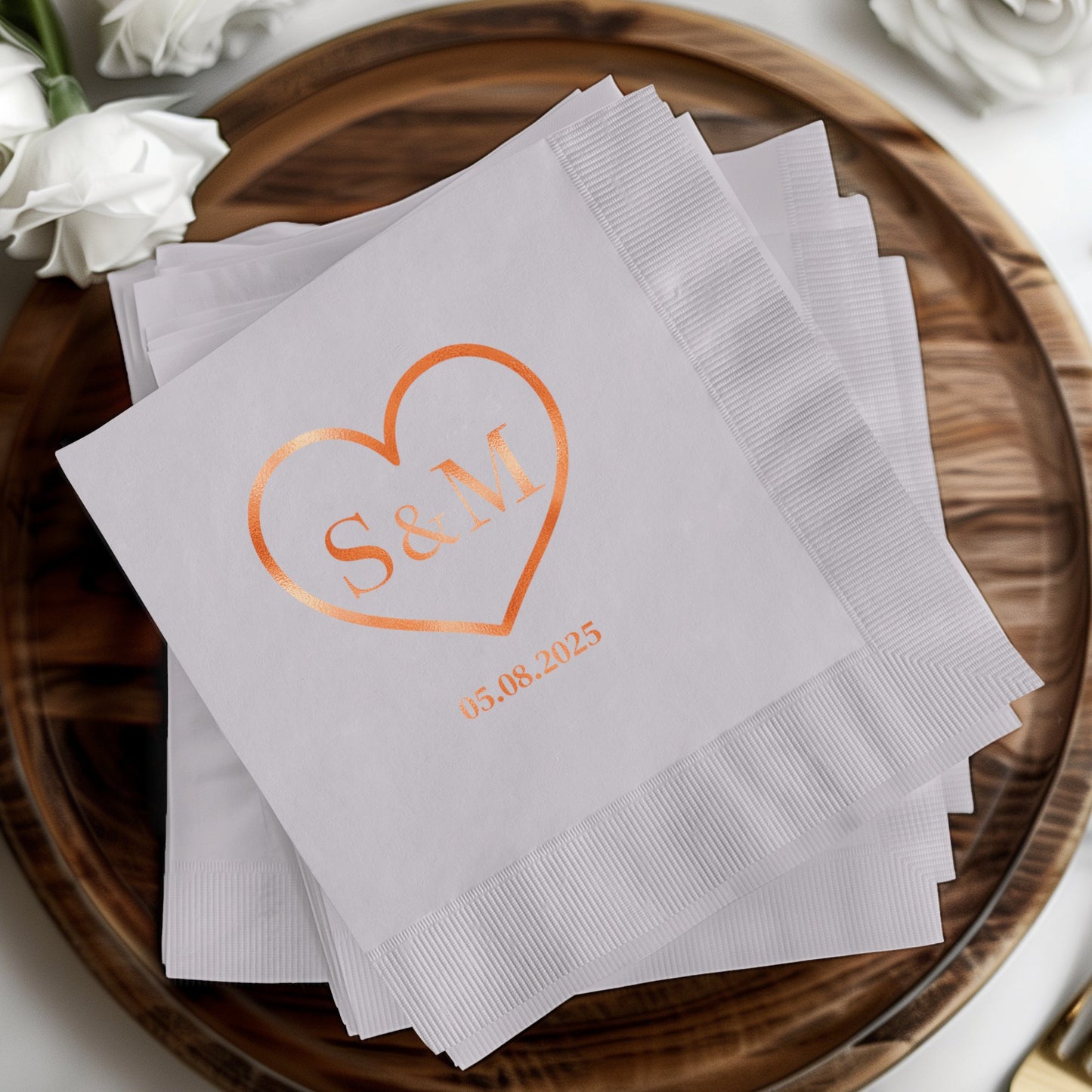 Personalized Wedding Date and Initials Napkins product type