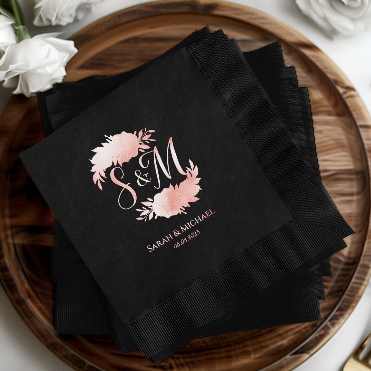 Personalized Wedding Initials And Date Napkin product