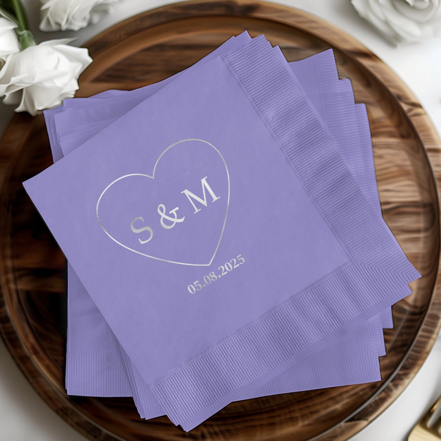 Personalized Heart Initials Wedding Napkin product