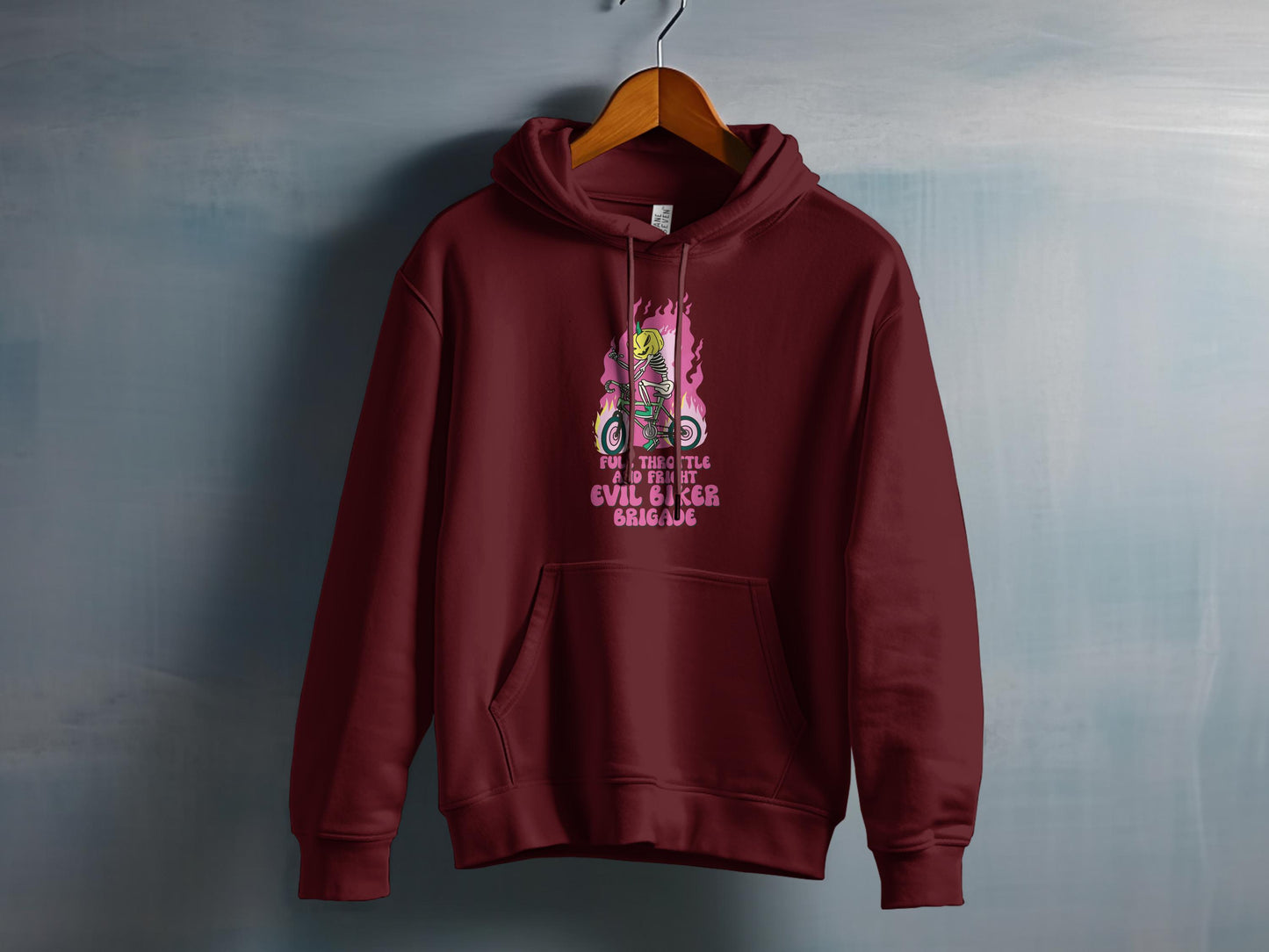 Cool Graphic Evil Biker Printed Hooded Sweatshirt product