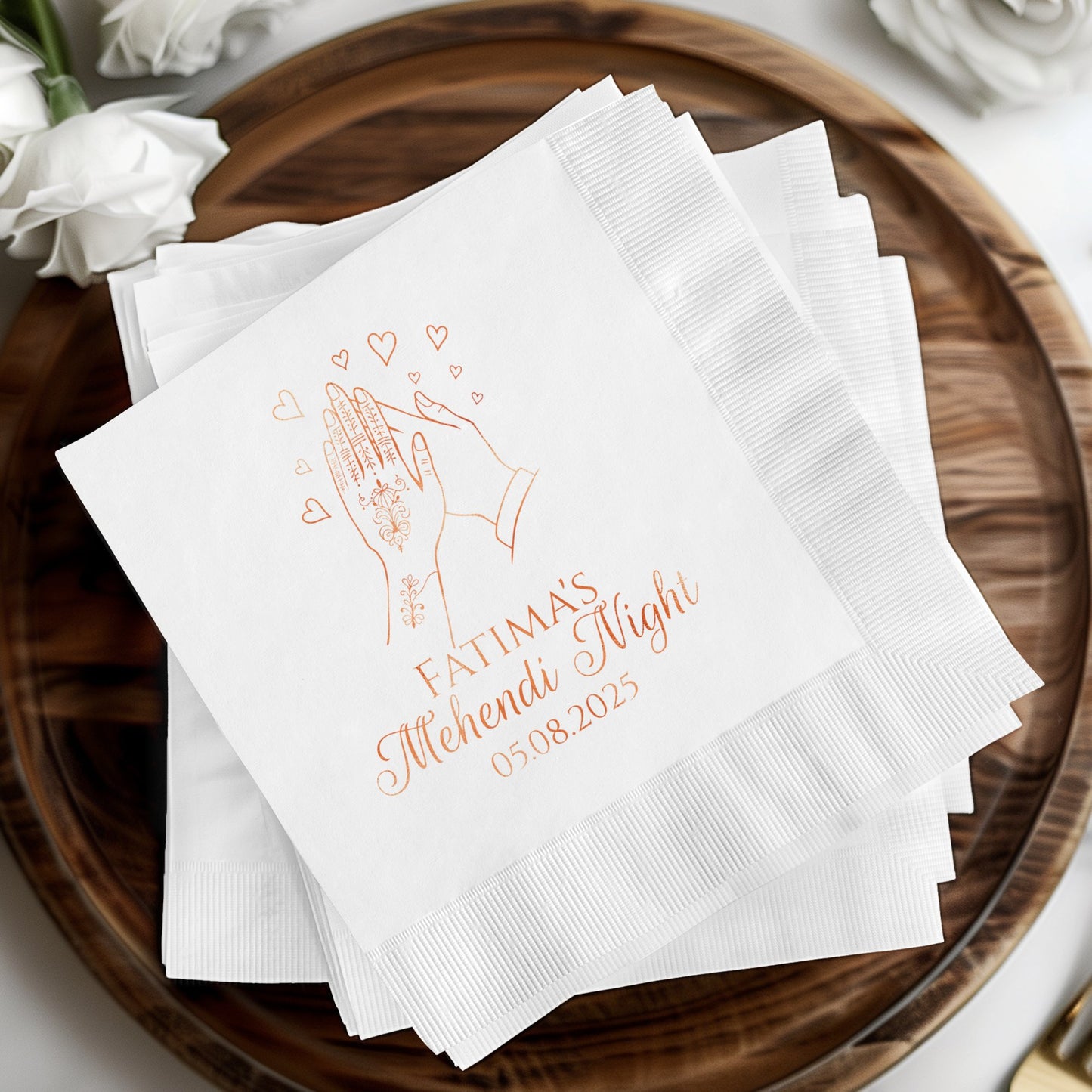 Elegant Personalized Mehendi Night Napkins product type