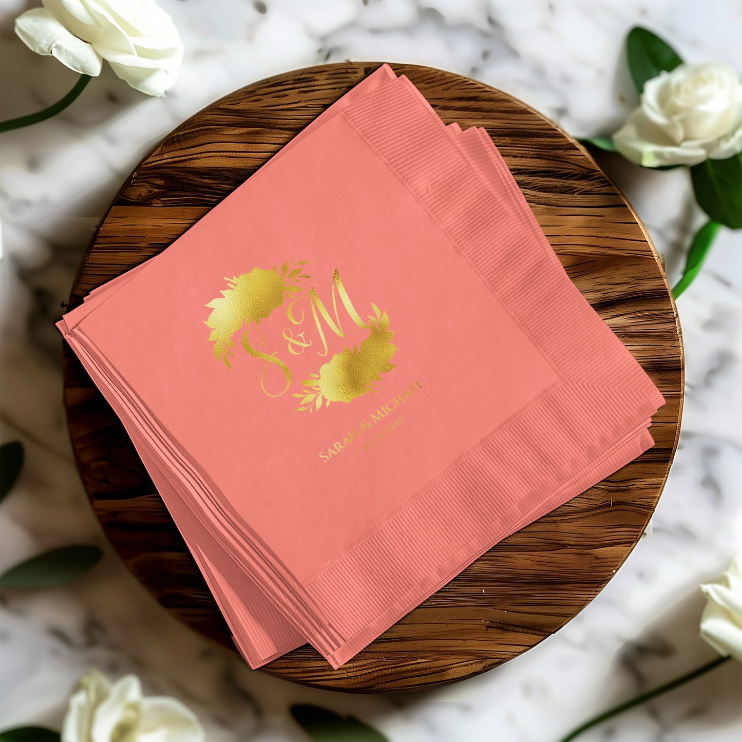 Personalized S & M Sarah Michael Wedding Napkins product