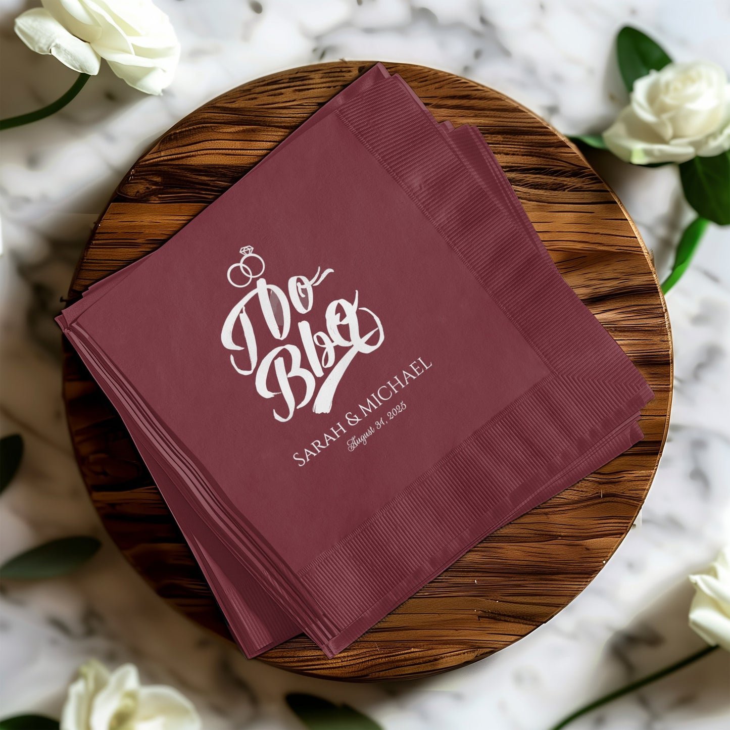 Elegant Custom Text Wedding Napkins product type