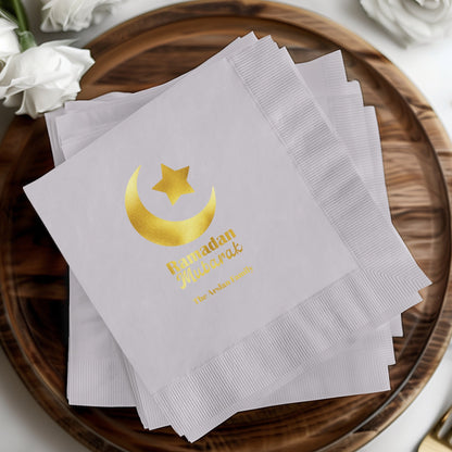 Ramadan Mubarak Crescent Star Print Paper Napkin product type