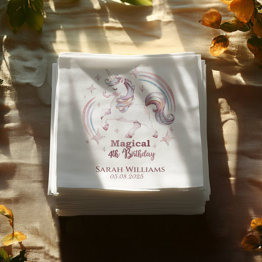 Magical Unicorn 4th Birthday Napkin product