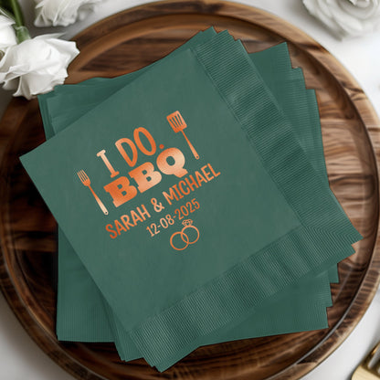 I Do BBQ Sarah and Michael Personalized Napkin product