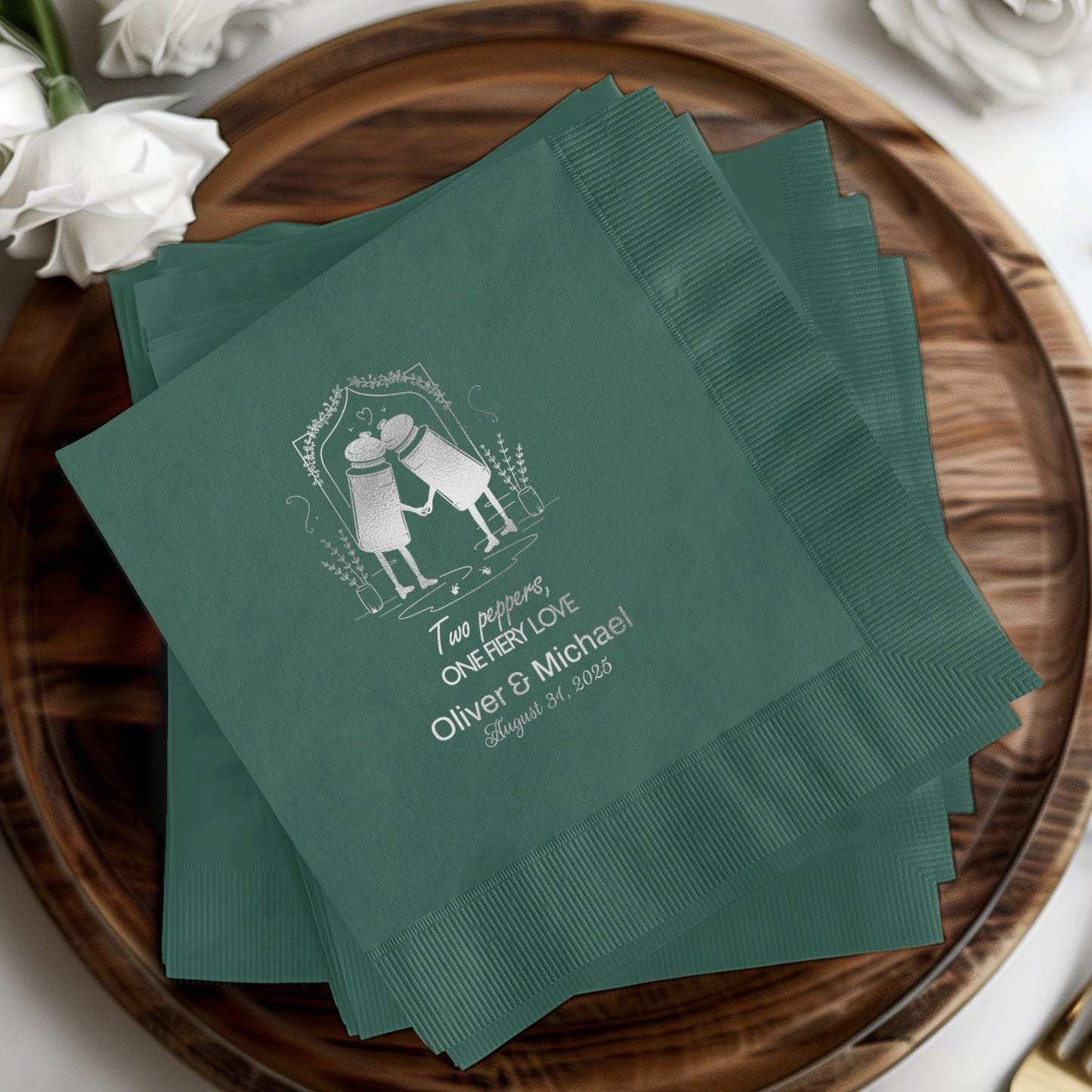 Two Puppers on Ferry Love Custom Napkins product