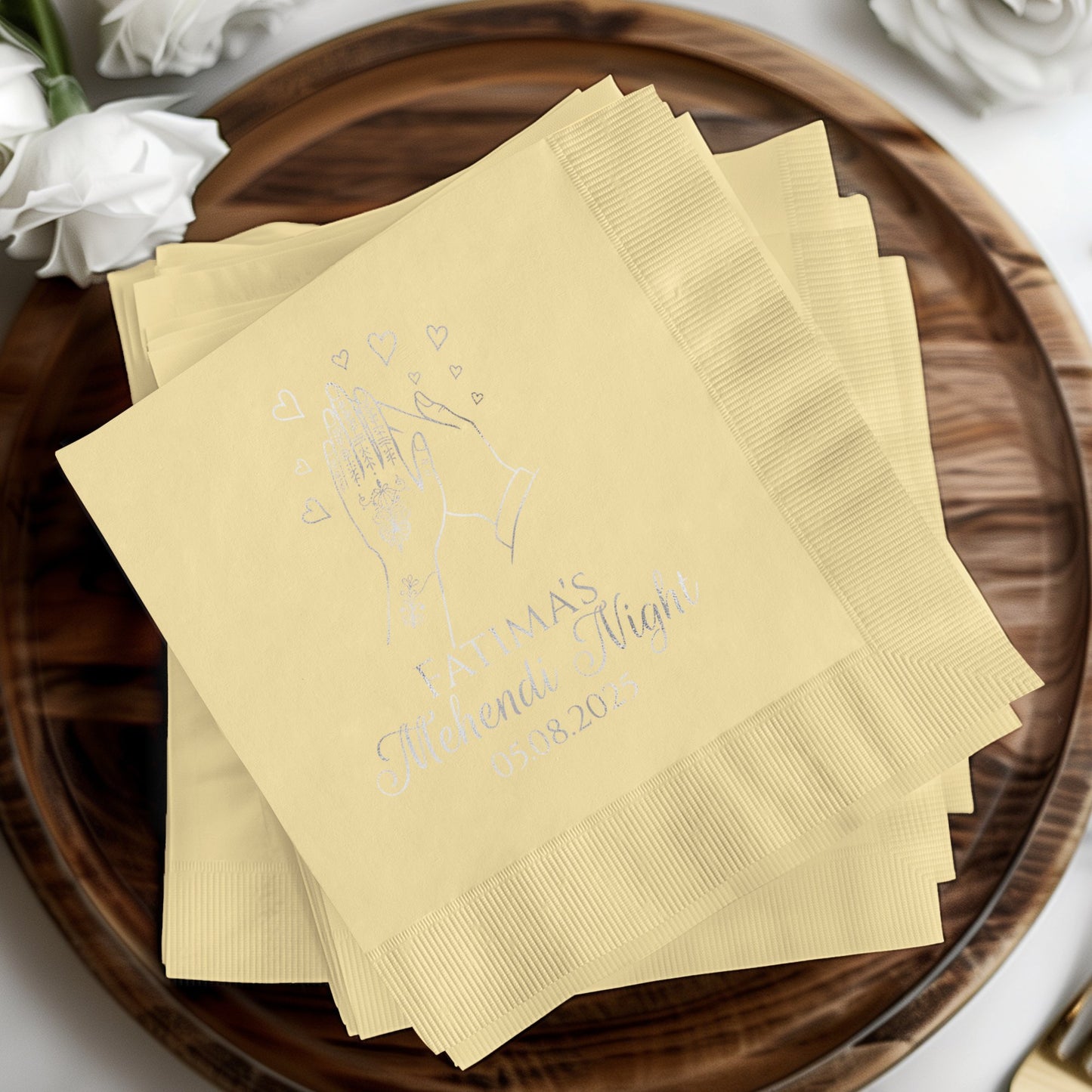 Custom Printed Wedding Date Napkin product