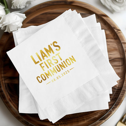 Personalized Liam's First Communion Napkin product type