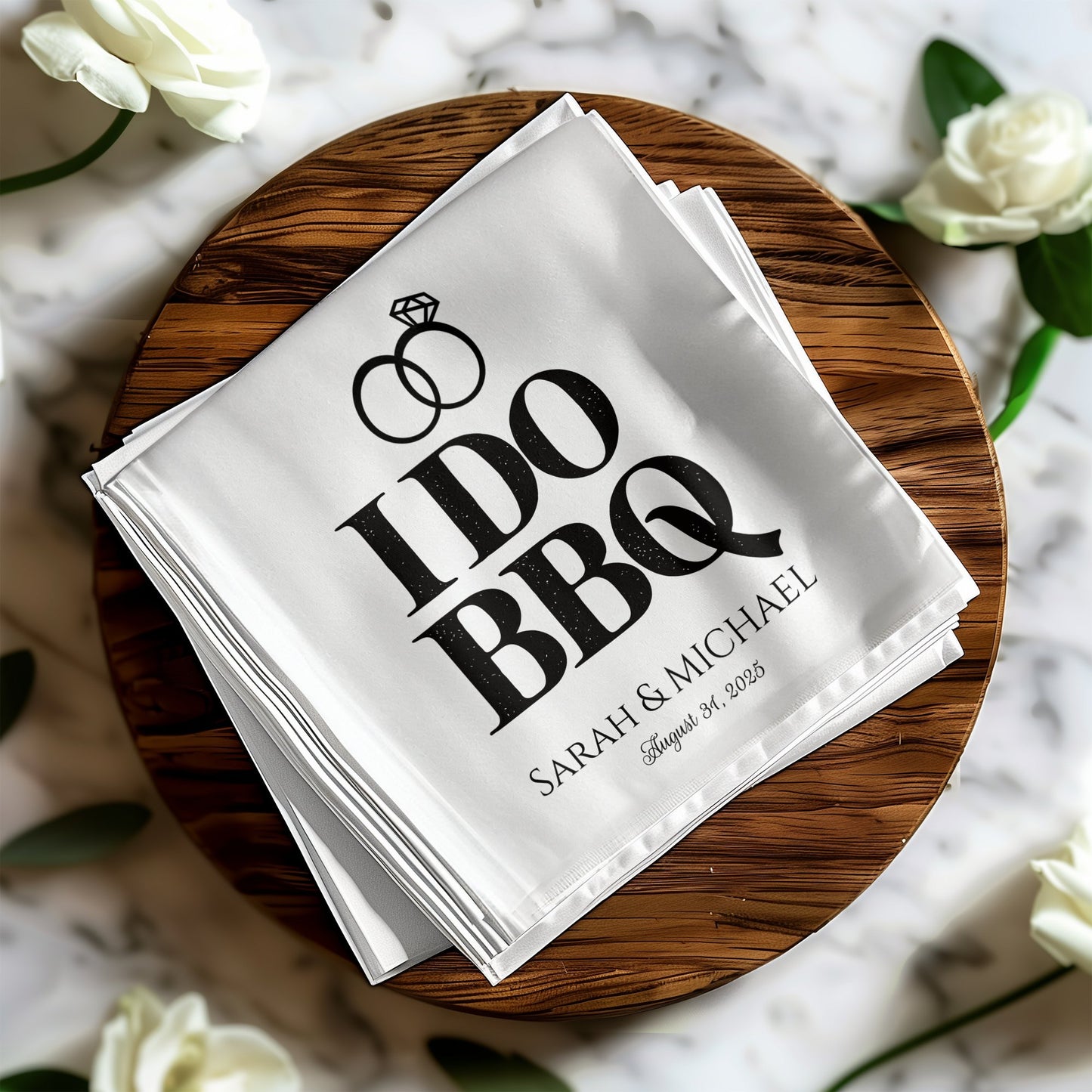 Elegant Wedding I Do BBQ Personalized Napkin product