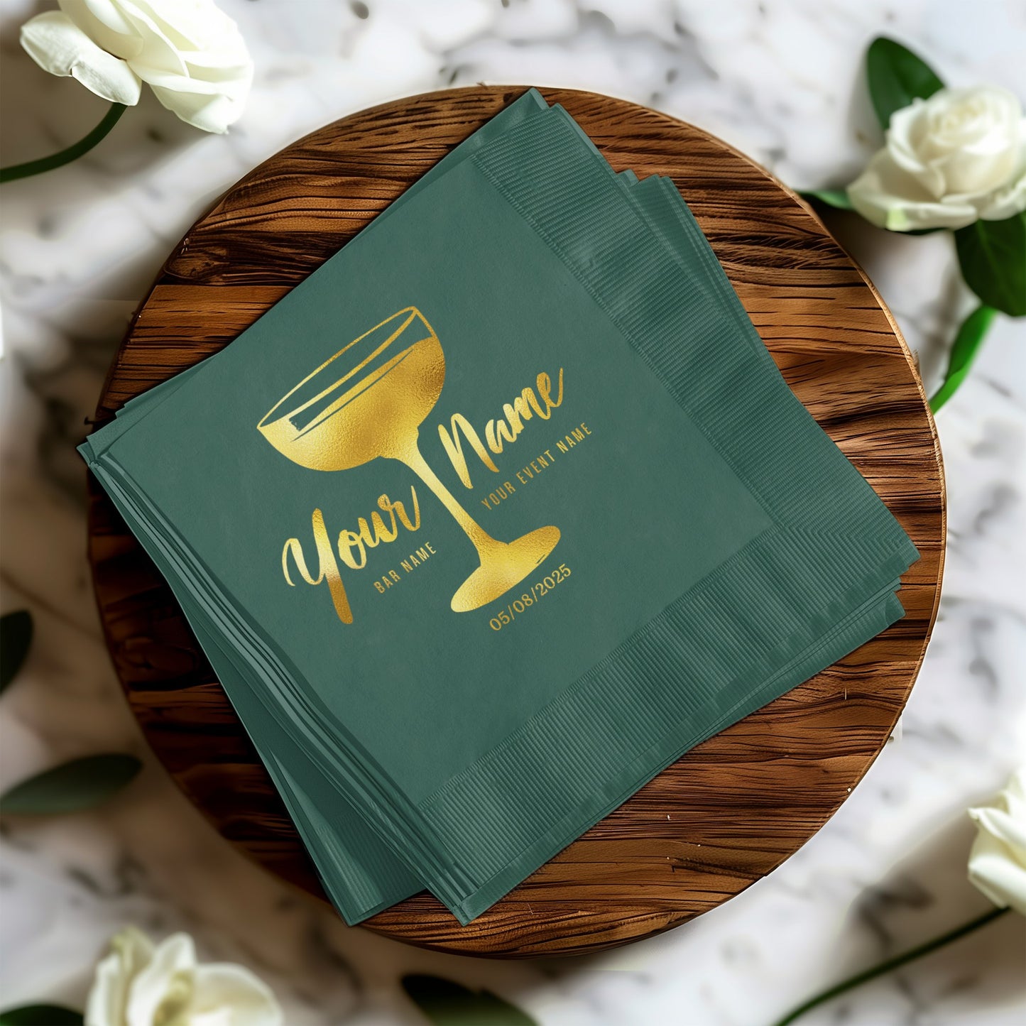 Personalized Custom Event Name Green Napkin product