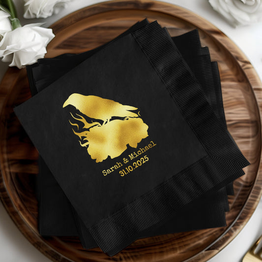 Custom Personalized Wedding Date and Name Napkins product