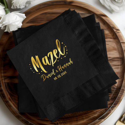 Personalized Mazel Event Date Custom Napkins product