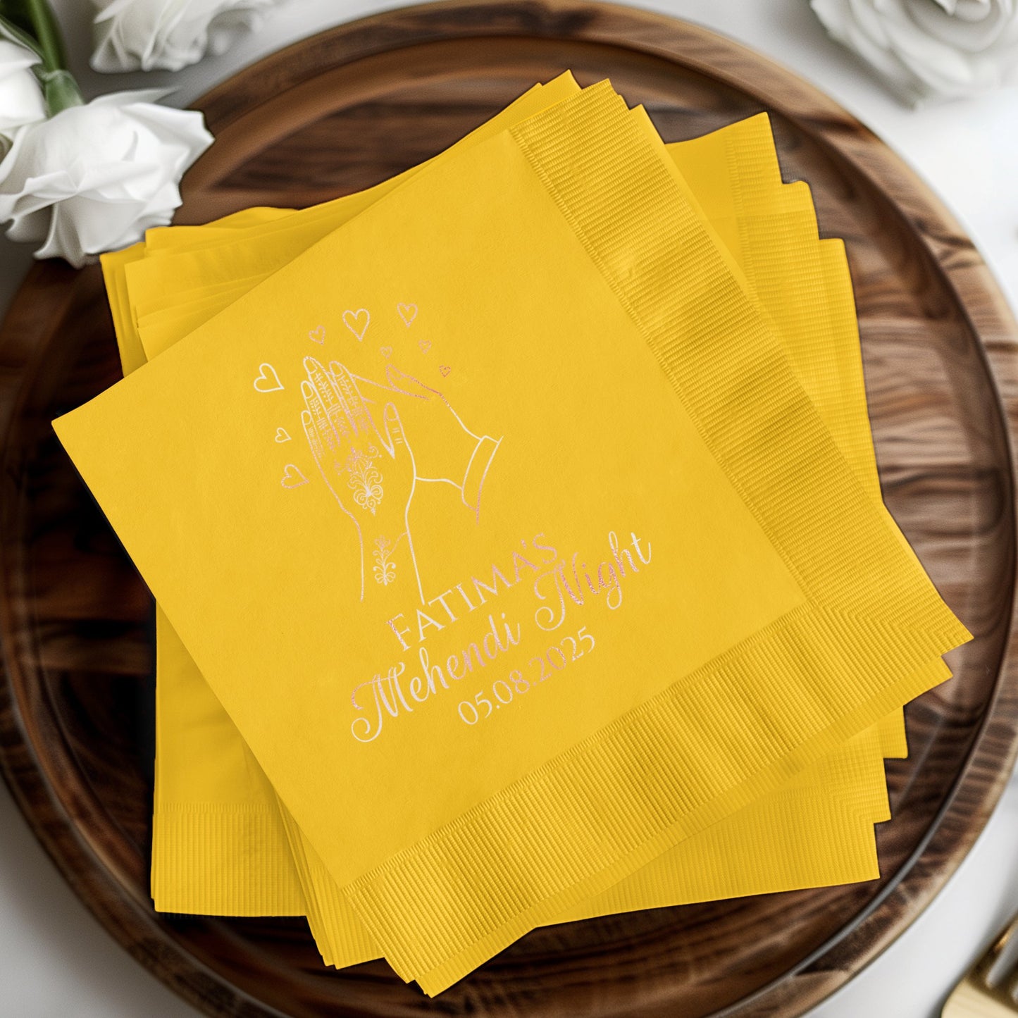 Custom Printed Yellow Wedding Napkins product type