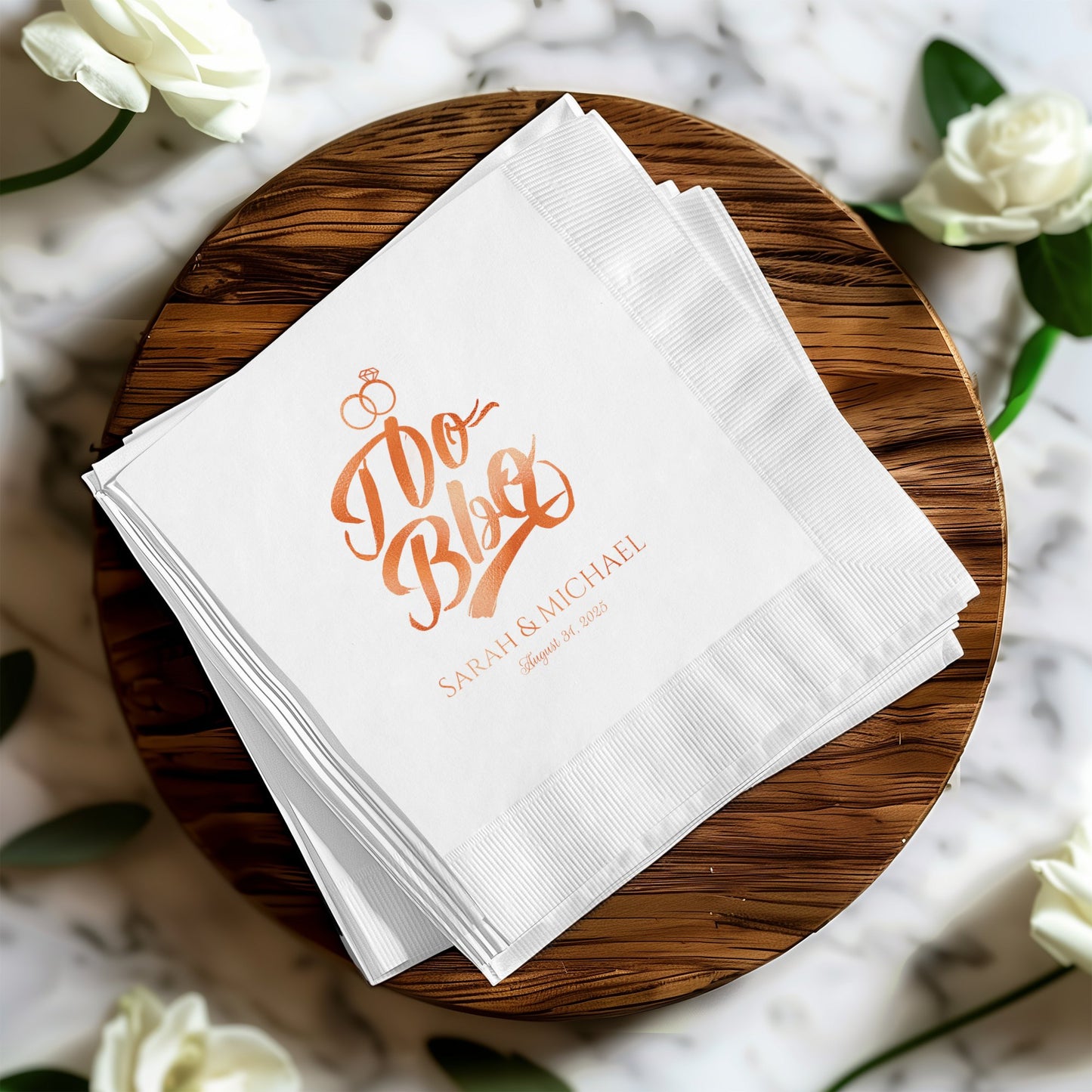 Elegant Custom Wedding I Do BBQ Anniversary Napkin product type