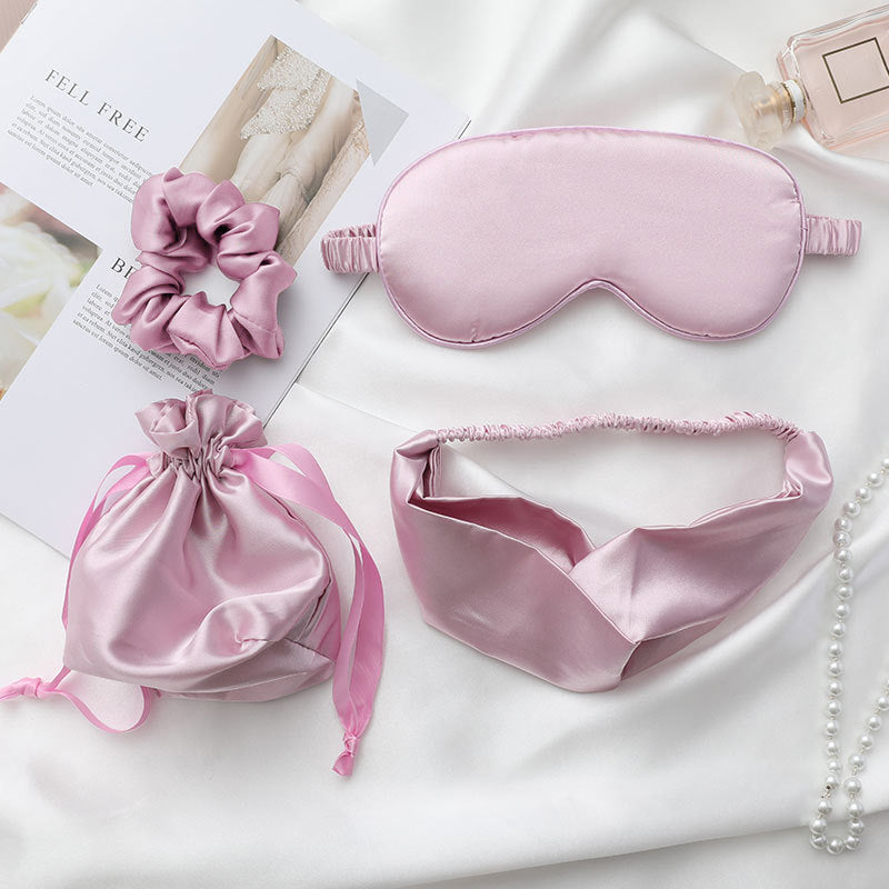 Faux Silk Eye Mask Four-piece Set