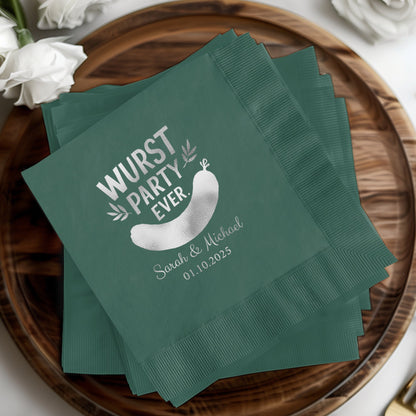 Wurst Party Ever Personalized Wedding Napkins product type