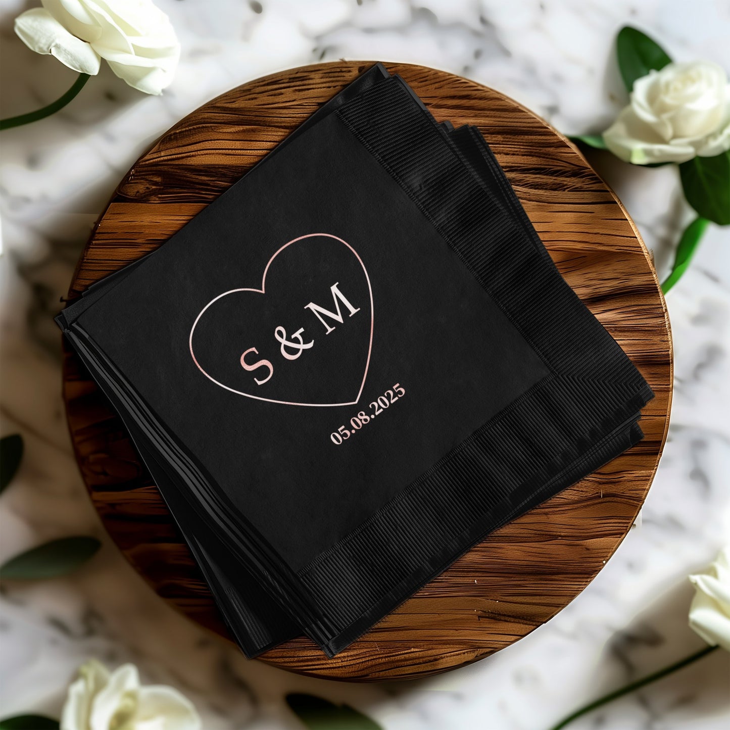 Heart Design Personalized Wedding Napkins product type