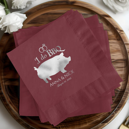 I do BBQ Pig Themed Wedding Personalized Napkins product type