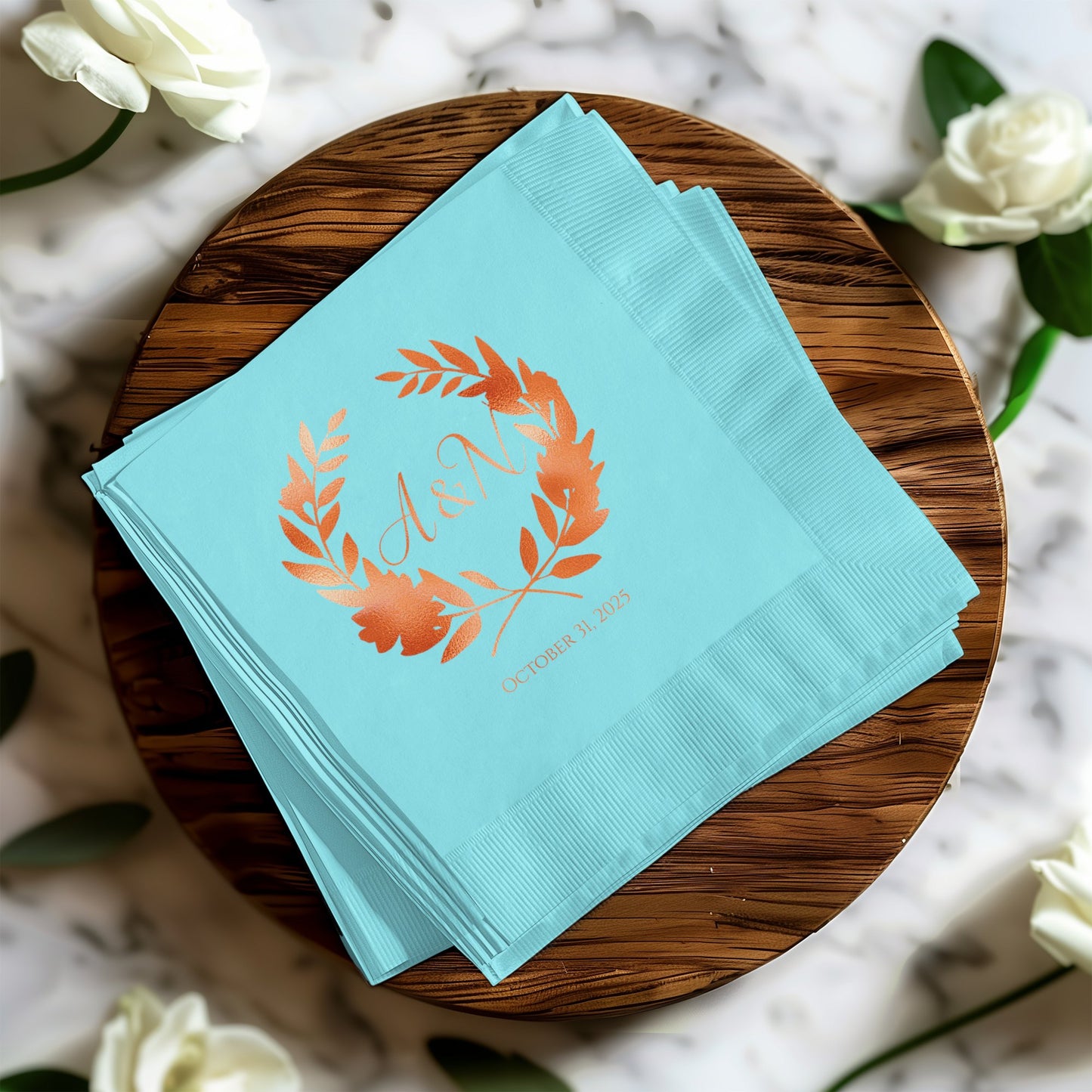 Elegant Personalized Date and Initials Napkins product