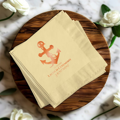 Launch Ceremony Yacht Name Anchor Design Napkin product