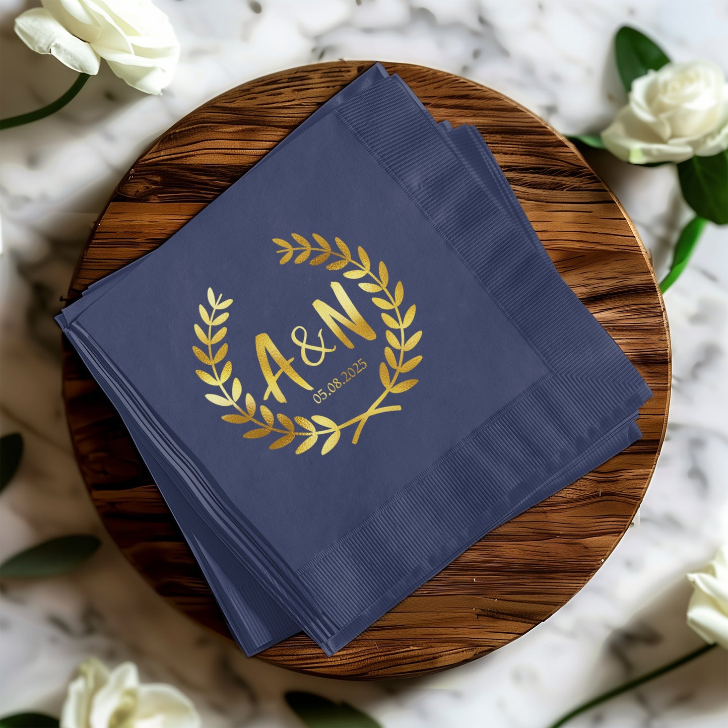 Custom Initials and Date Printed Napkin product