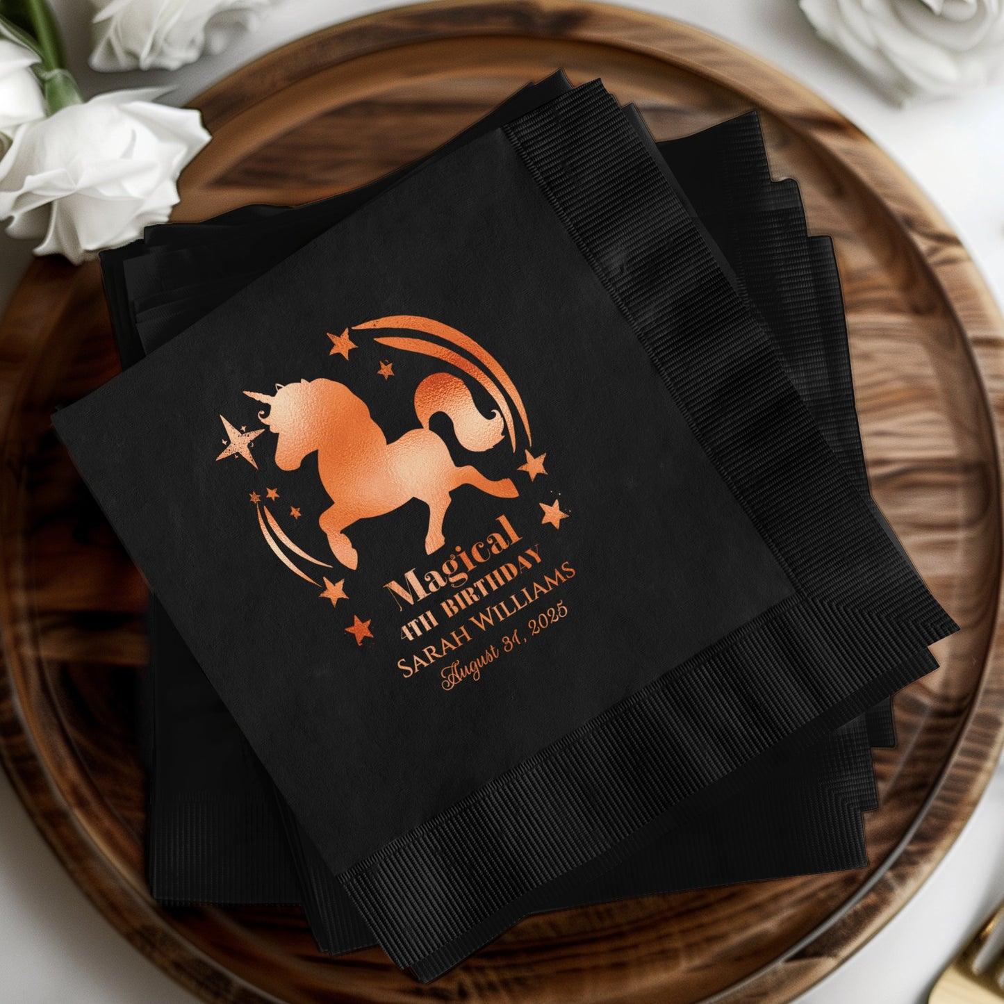 Customized Unicorn Themed Birthday Party Napkins product type
