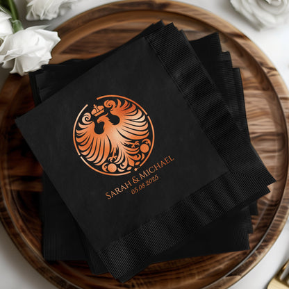 Customized Black Wedding Napkins Product
