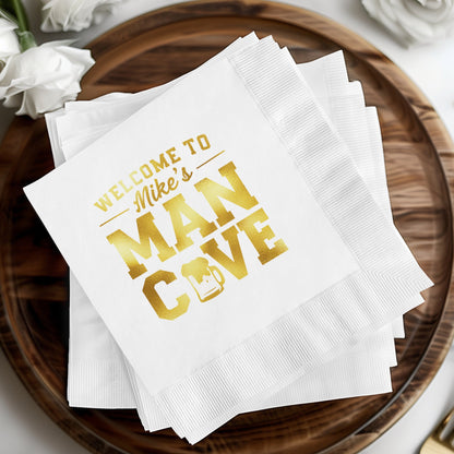 Welcome to Man Cave Personalized Napkins product type