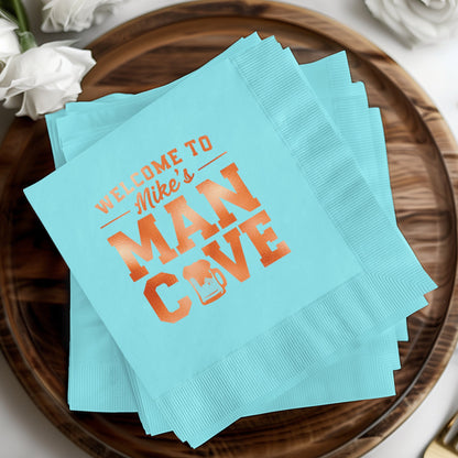 Welcome to Mike's Man Cave Personalized Napkin product