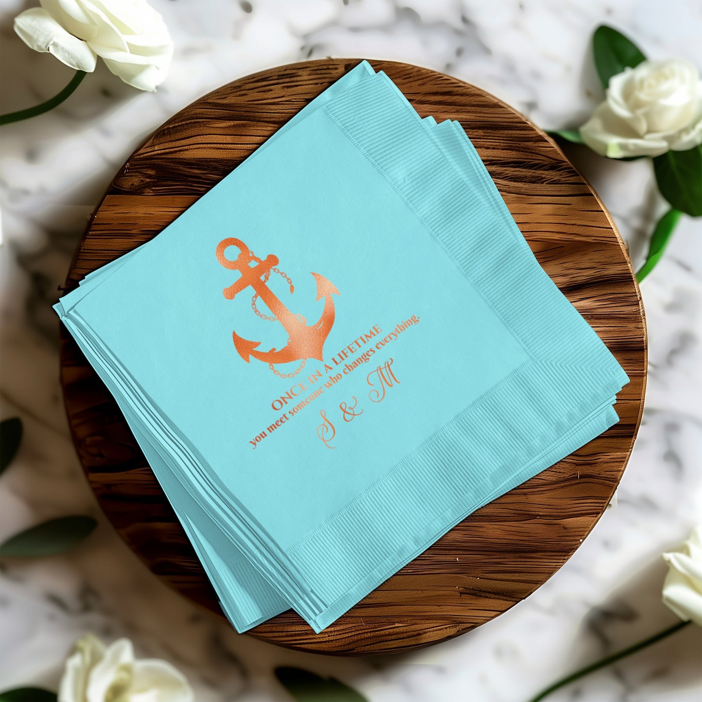 Personalized Anchor Design Wedding Napkins product type