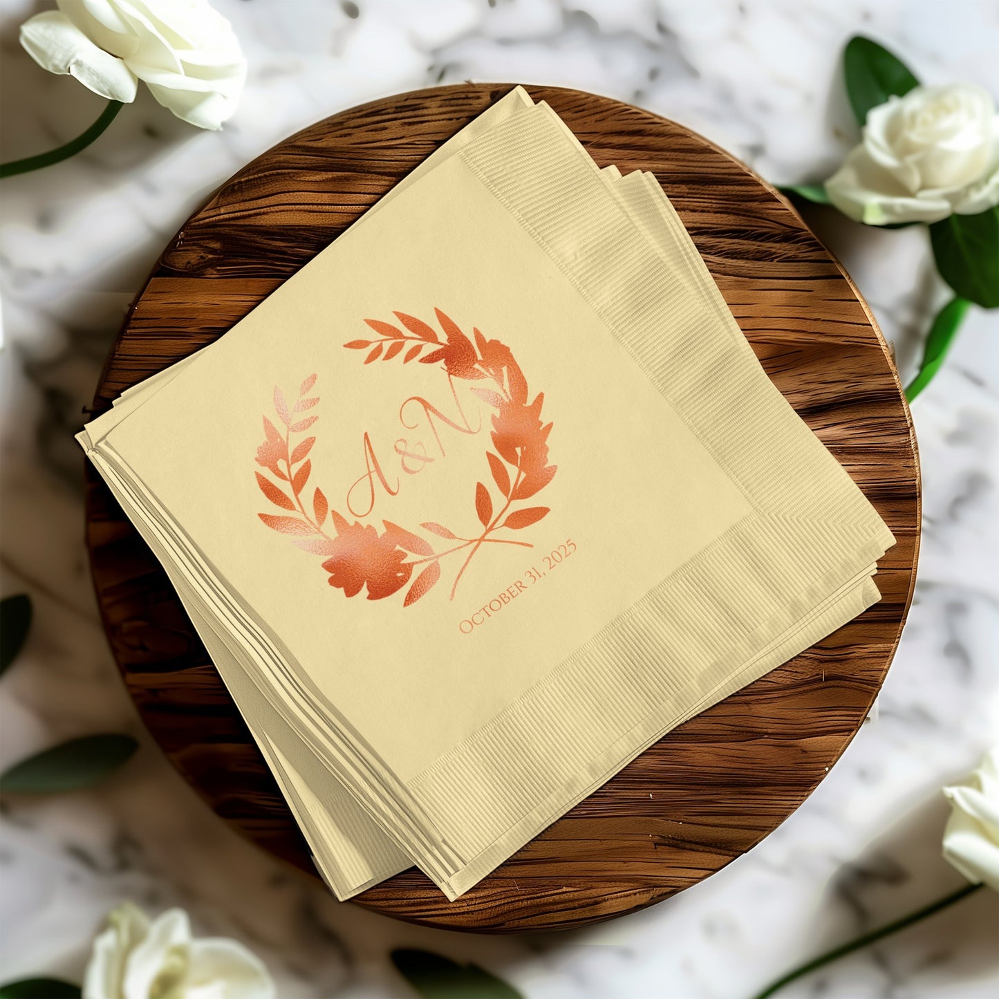 Personalized Wedding Date and Initials Paper Product