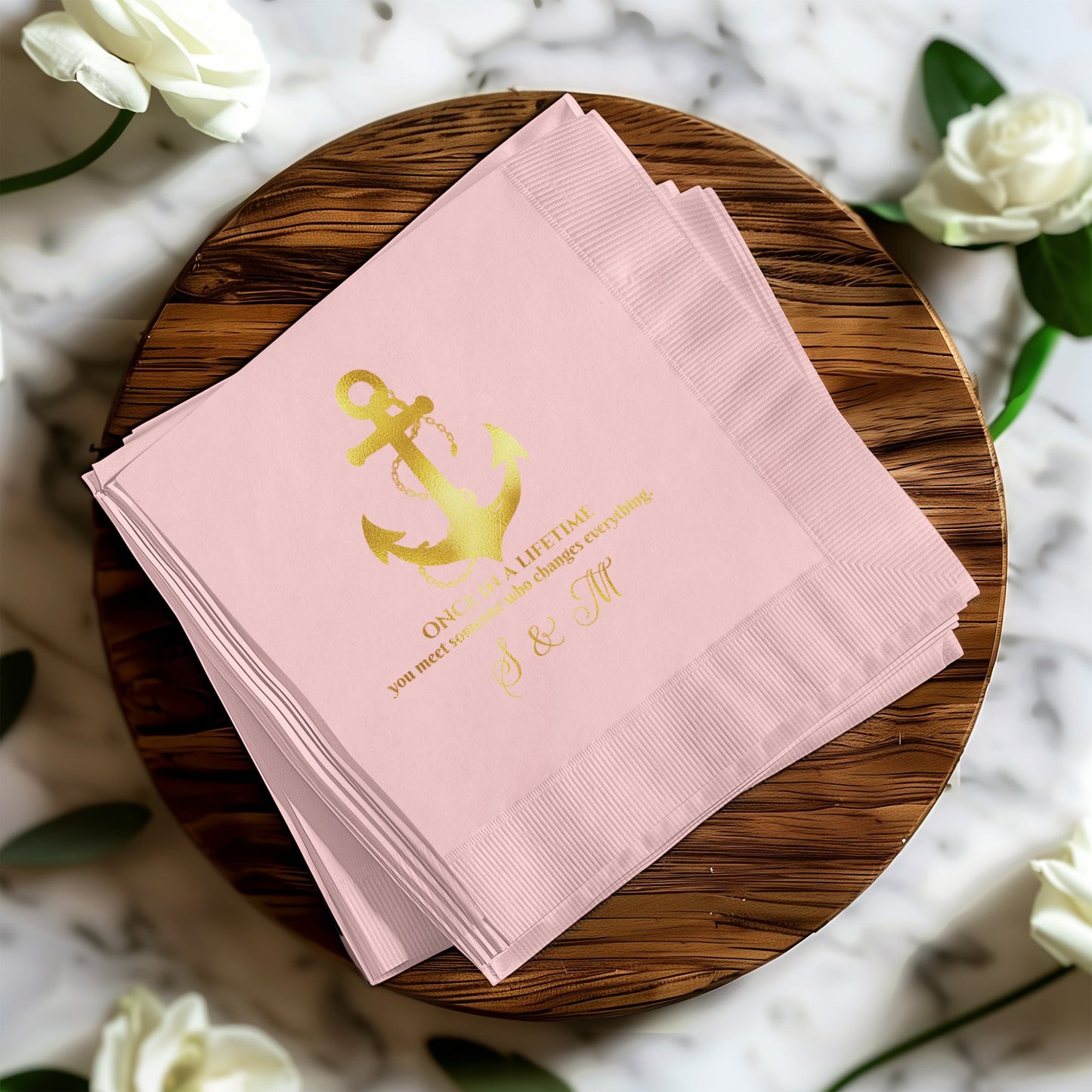 Personalized Anchor Themed Wedding Napkin product