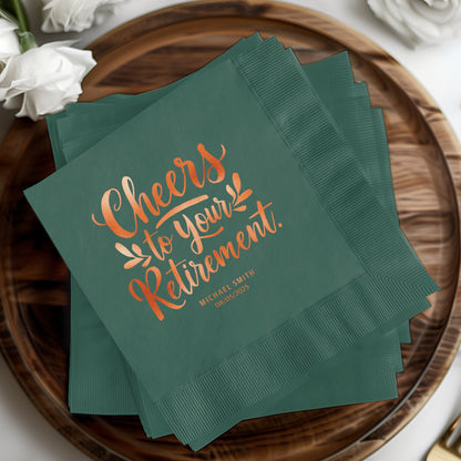 Cheers to Your Retirement Printed Table Napkins product type